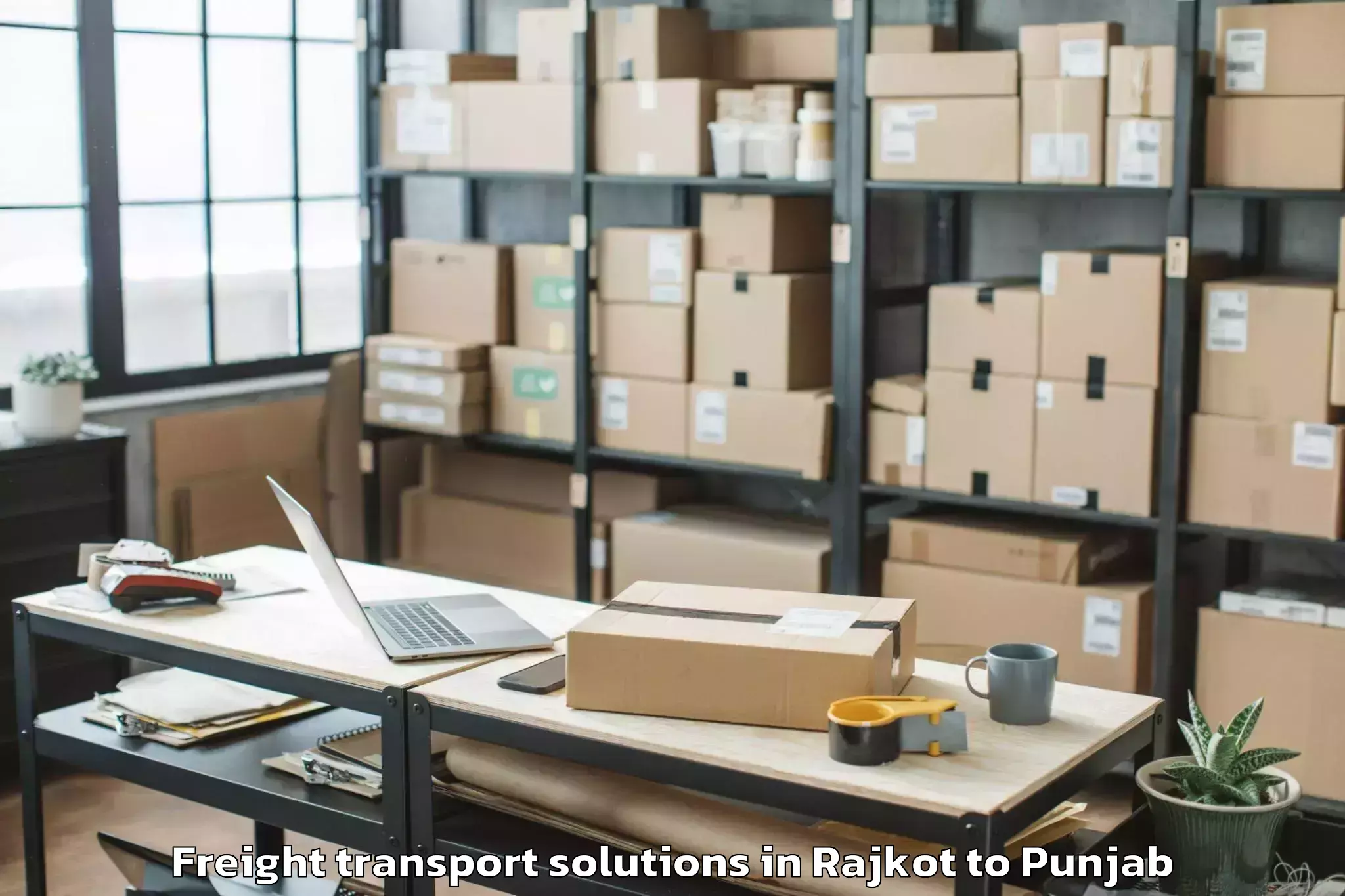 Easy Rajkot to Nurpur Kalan Freight Transport Solutions Booking